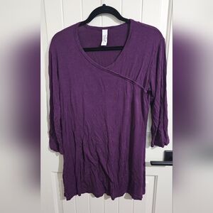 Yala Women's ¾ Sleeve Top Tunic- Deep Purple